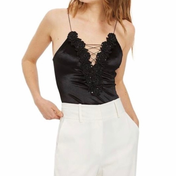 Topshop Tops - TOPSHOP Velvet Bodysuit